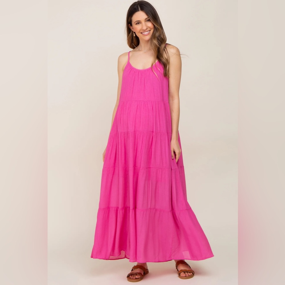Elegant Pink Maxi Dress, never worn, good for maternity as well